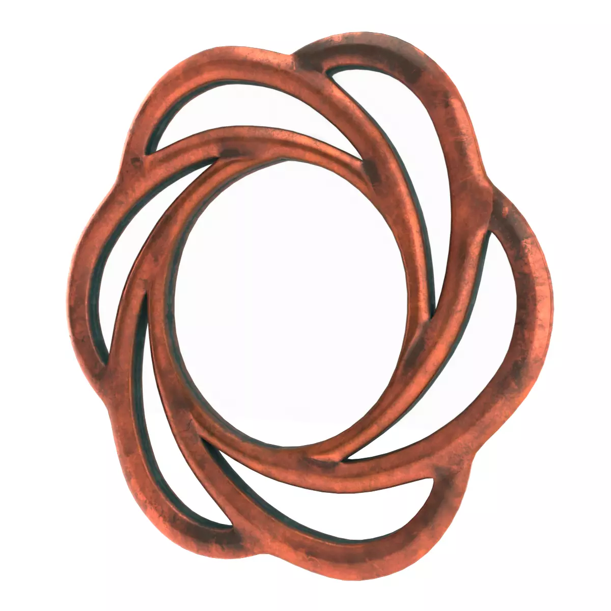 Round decorative mirror 3D model_0