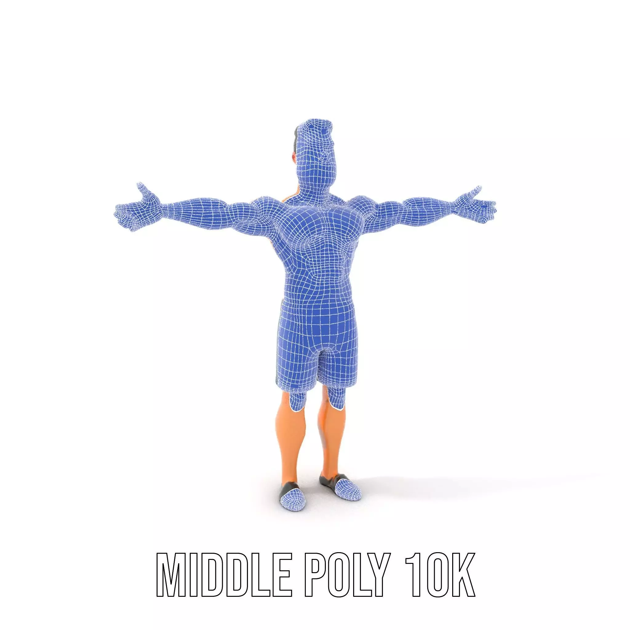 Stylized Athletic Male Figure Model Pack Low-poly 3D model_14