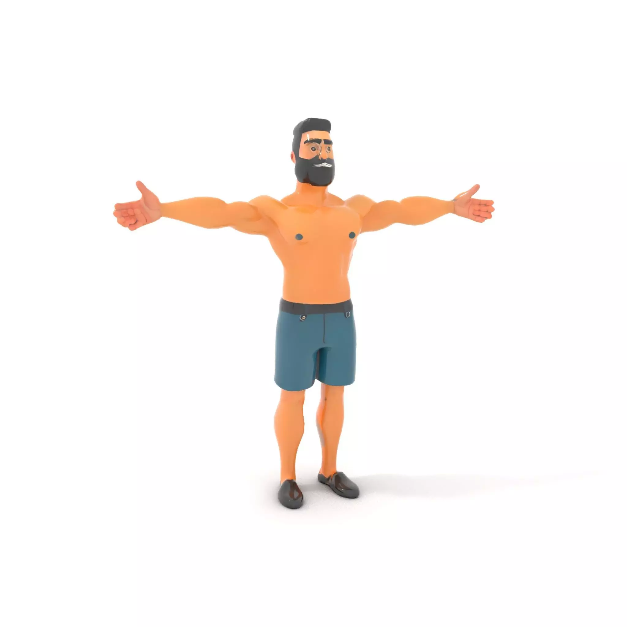 Stylized Athletic Male Figure Model Pack Low-poly 3D model_19