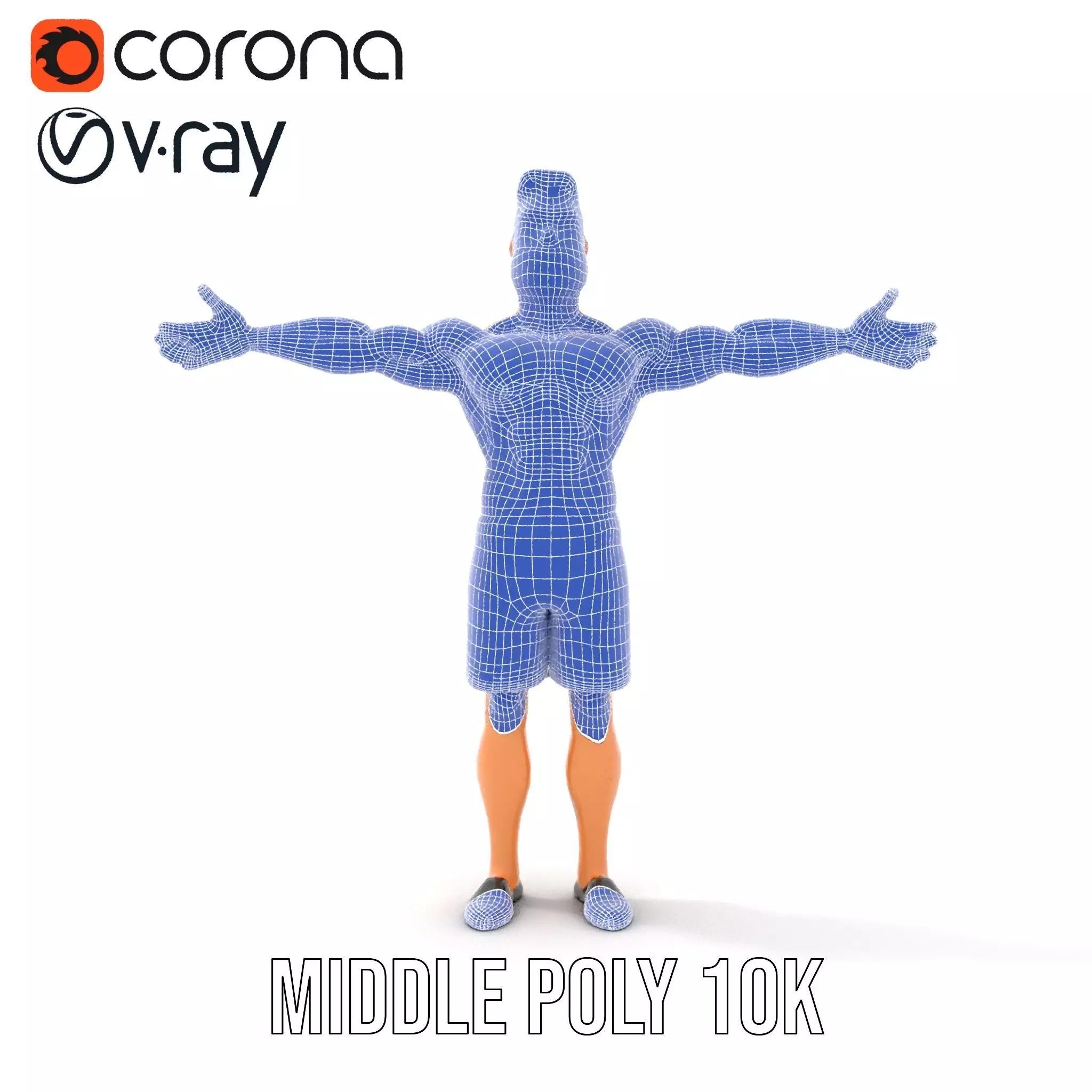 Stylized Athletic Male Figure Model Pack Low-poly 3D model_21