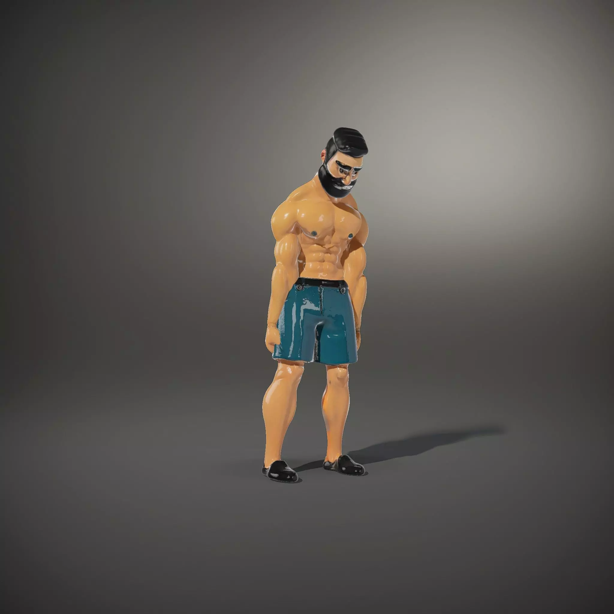 Stylized Athletic Male Figure Model Pack Low-poly 3D model_35
