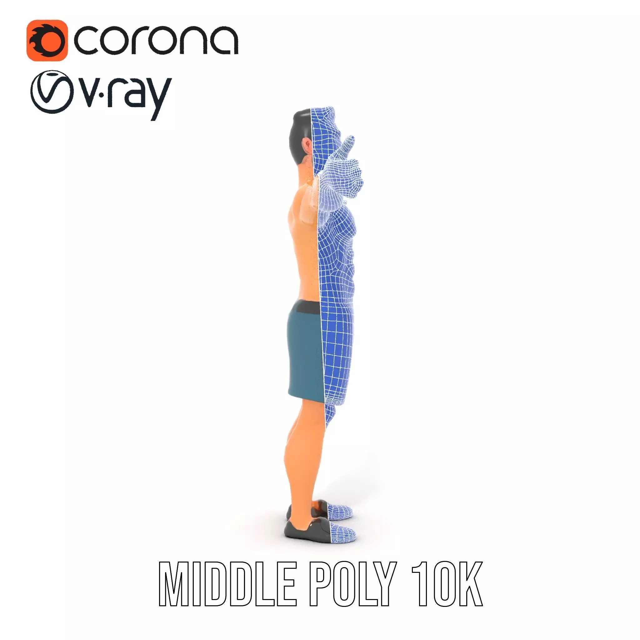 Stylized Athletic Male Figure Model Pack Low-poly 3D model_30