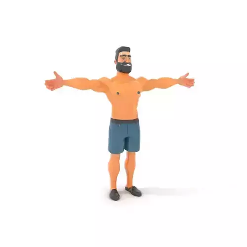 Stylized Athletic Male Figure Model Pack Low-poly 3D model