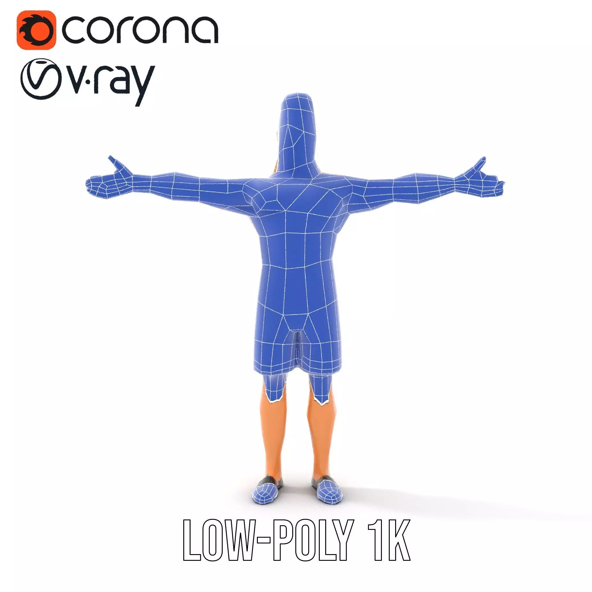 Stylized Athletic Male Figure Model Pack Low-poly 3D model_25