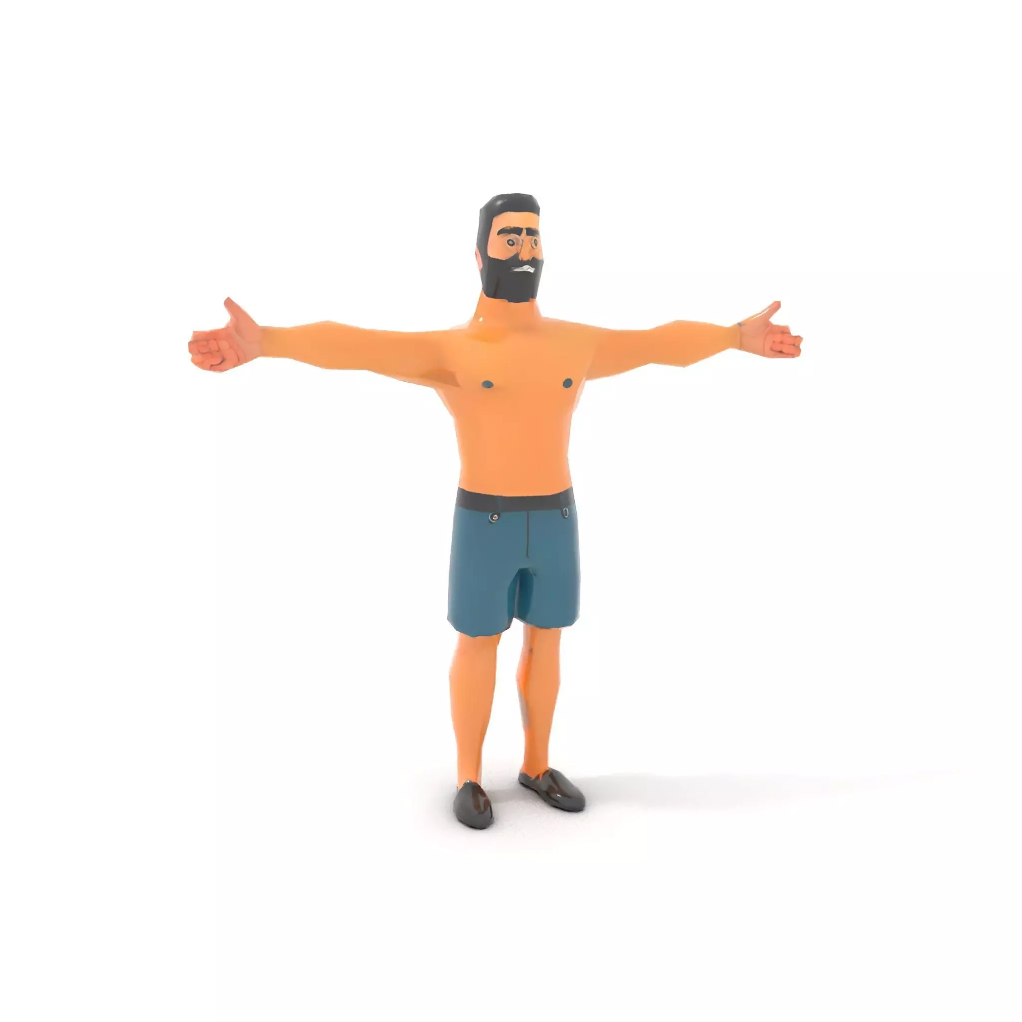 Stylized Athletic Male Figure Model Pack Low-poly 3D model_8