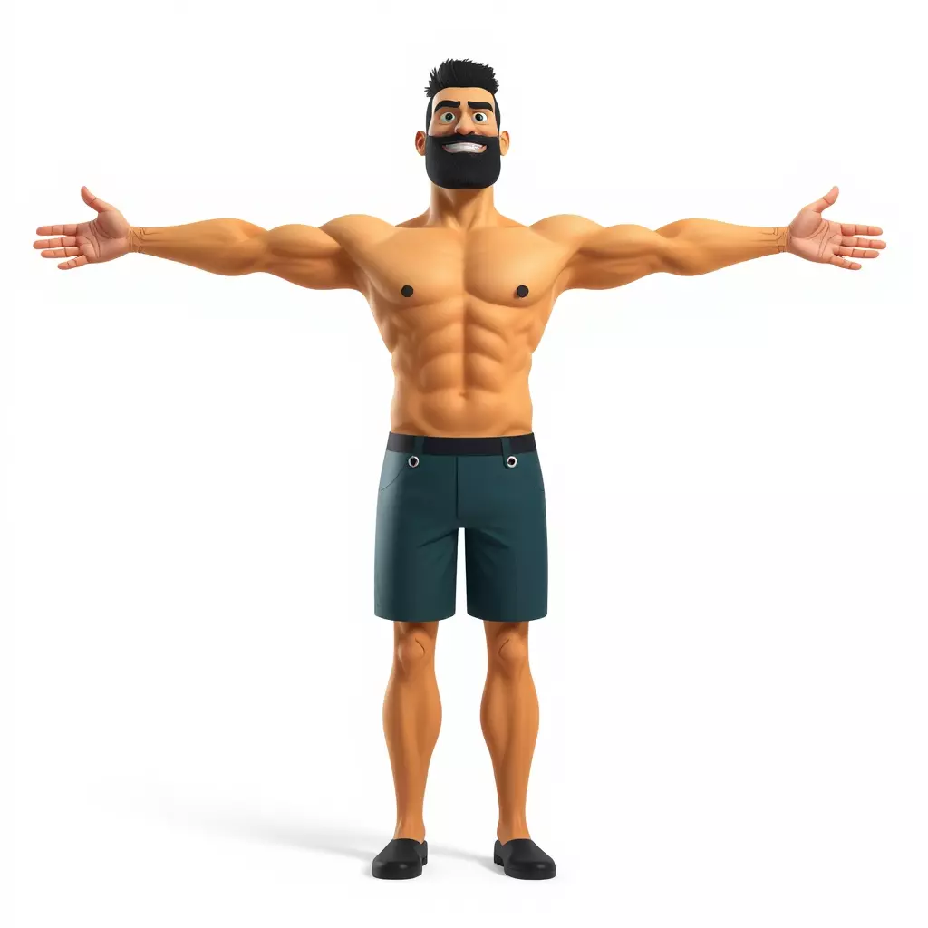 Stylized Athletic Male Figure Model Pack Low-poly 3D model_3