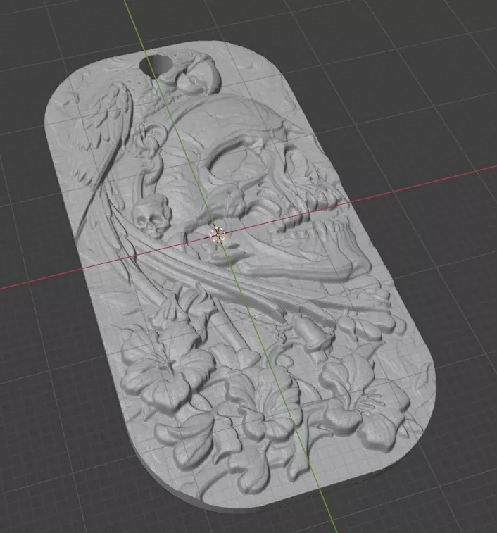 skull and bird keychain  OR necklaces 3D print model_1