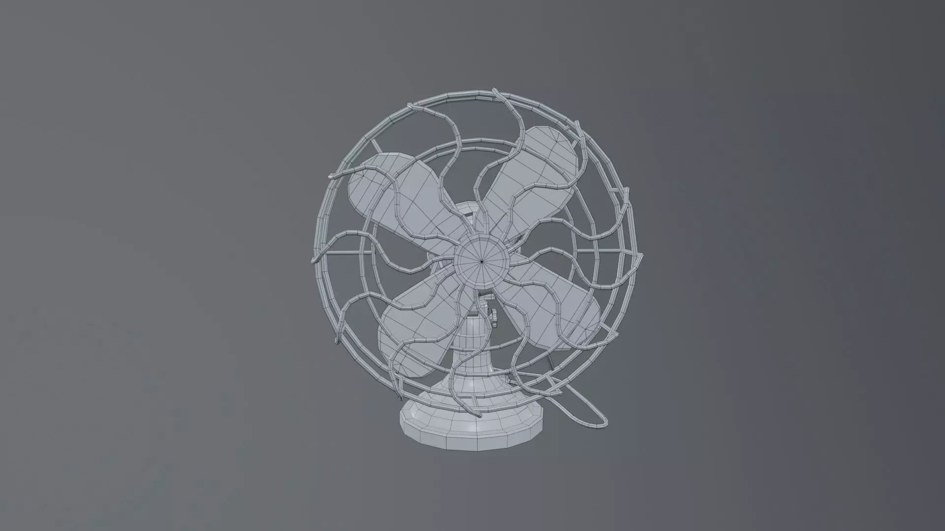 Fan 01 Low-poly 3D model_7
