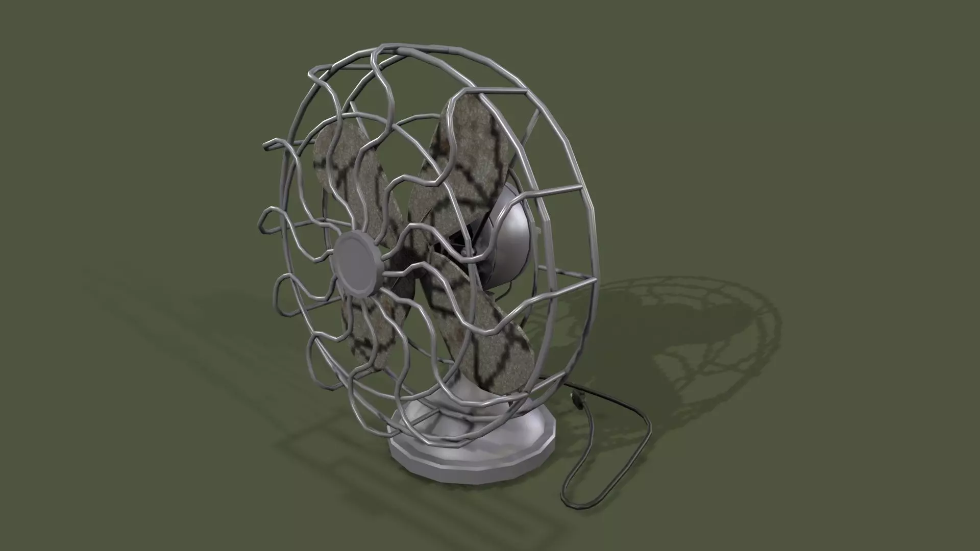 Fan 01 Low-poly 3D model_4