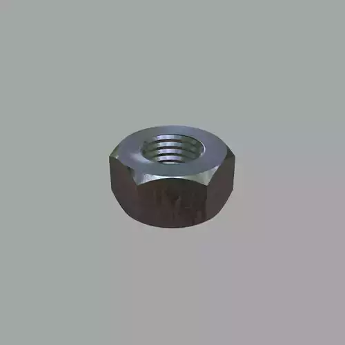Steel Stained M6 Hex Nut with PBR 4K Textures
