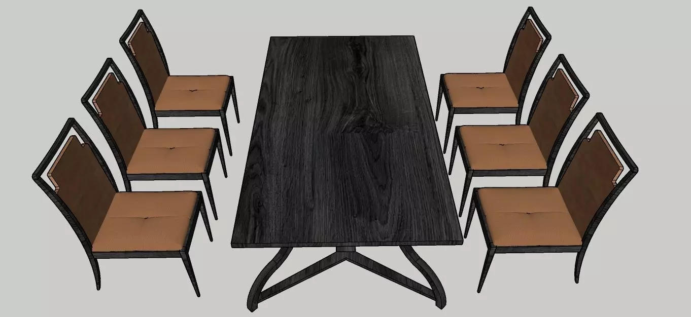 Dining Set 3D model_2