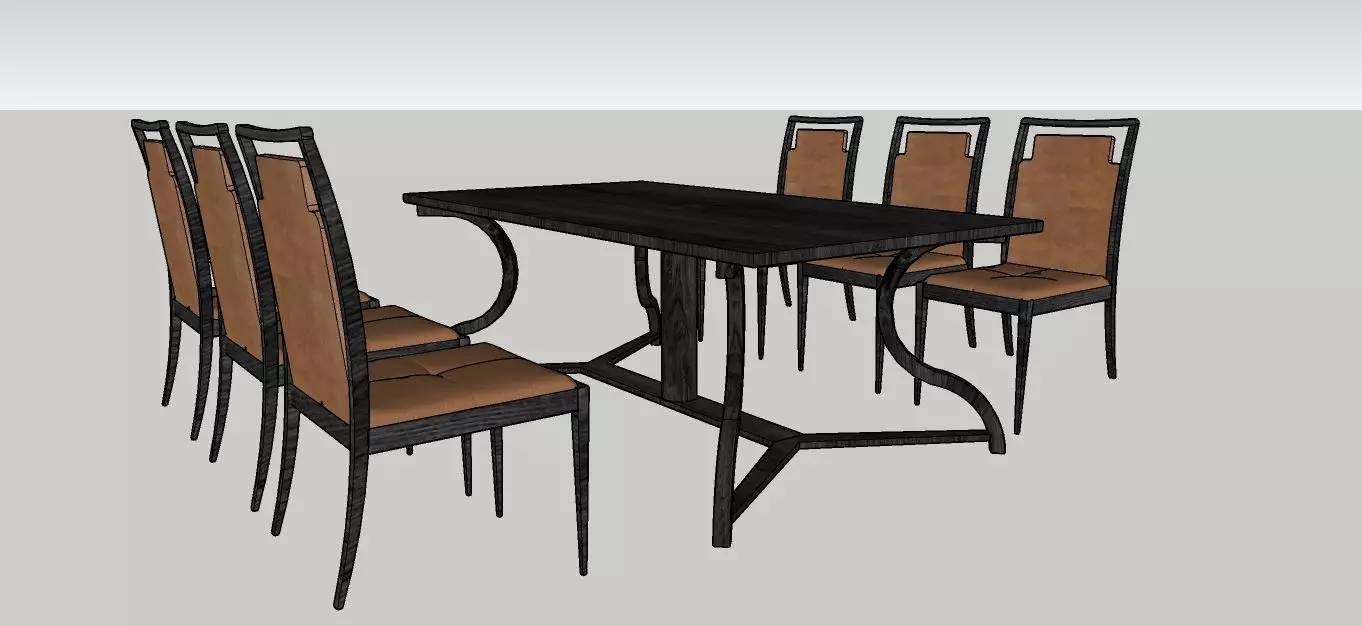 Dining Set 3D model_1