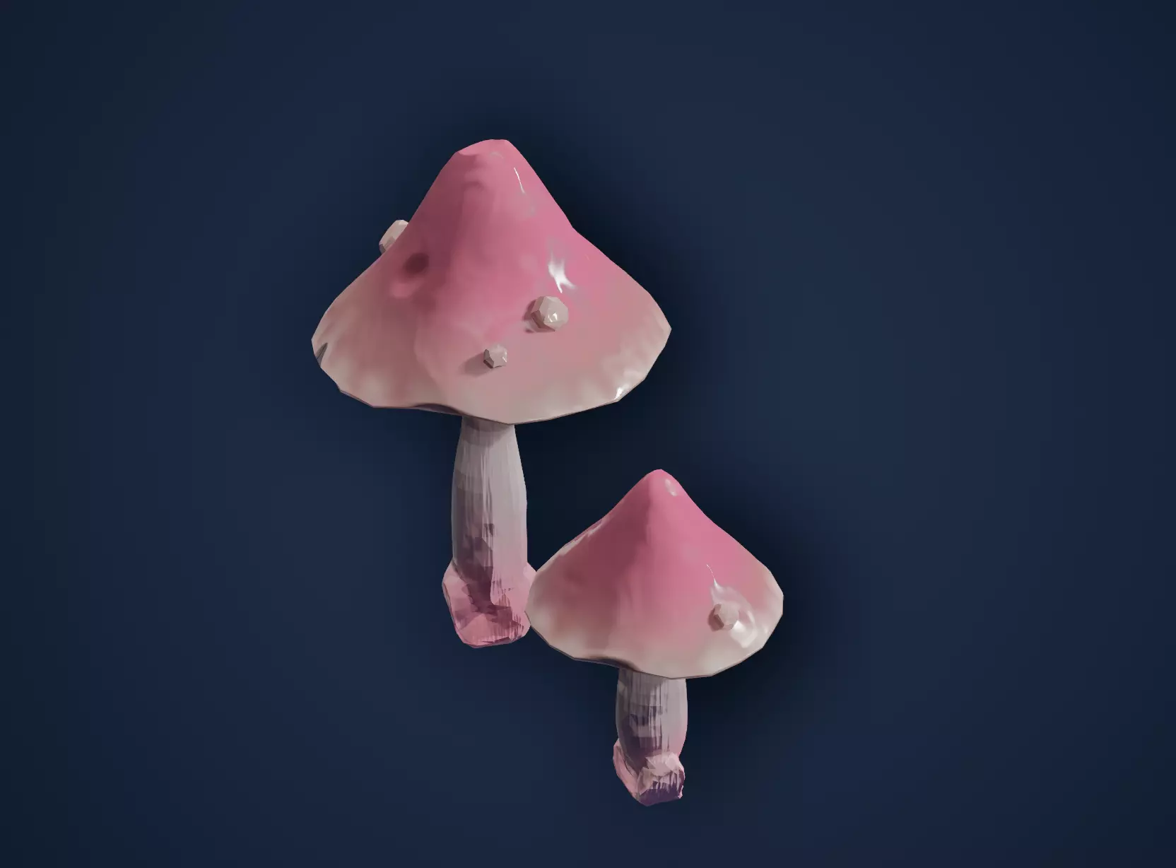 Game-Ready Stylized Fantasy Mushrooms Low-poly 3D model_4