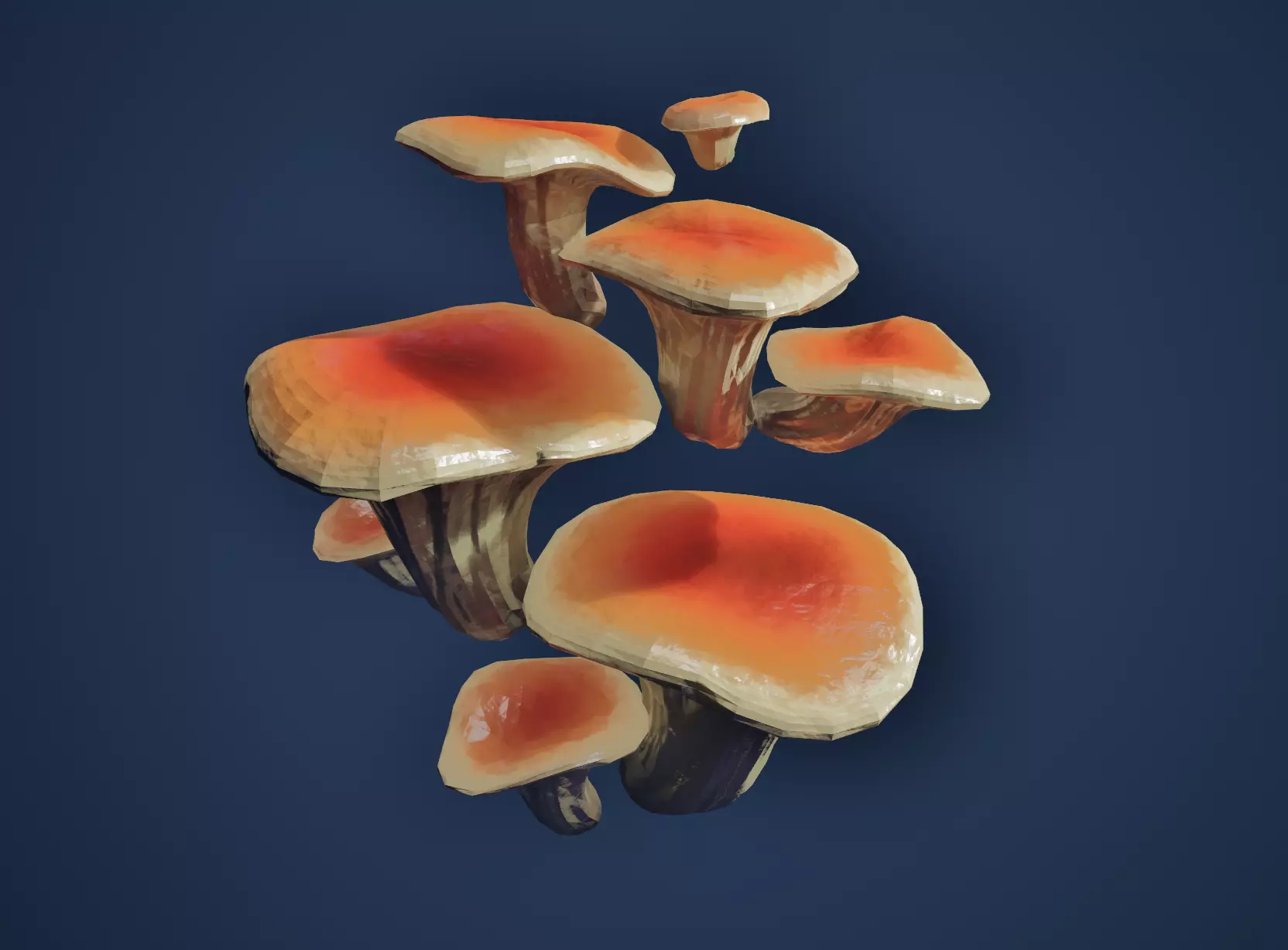 Game-Ready Stylized Fantasy Mushrooms Low-poly 3D model_3