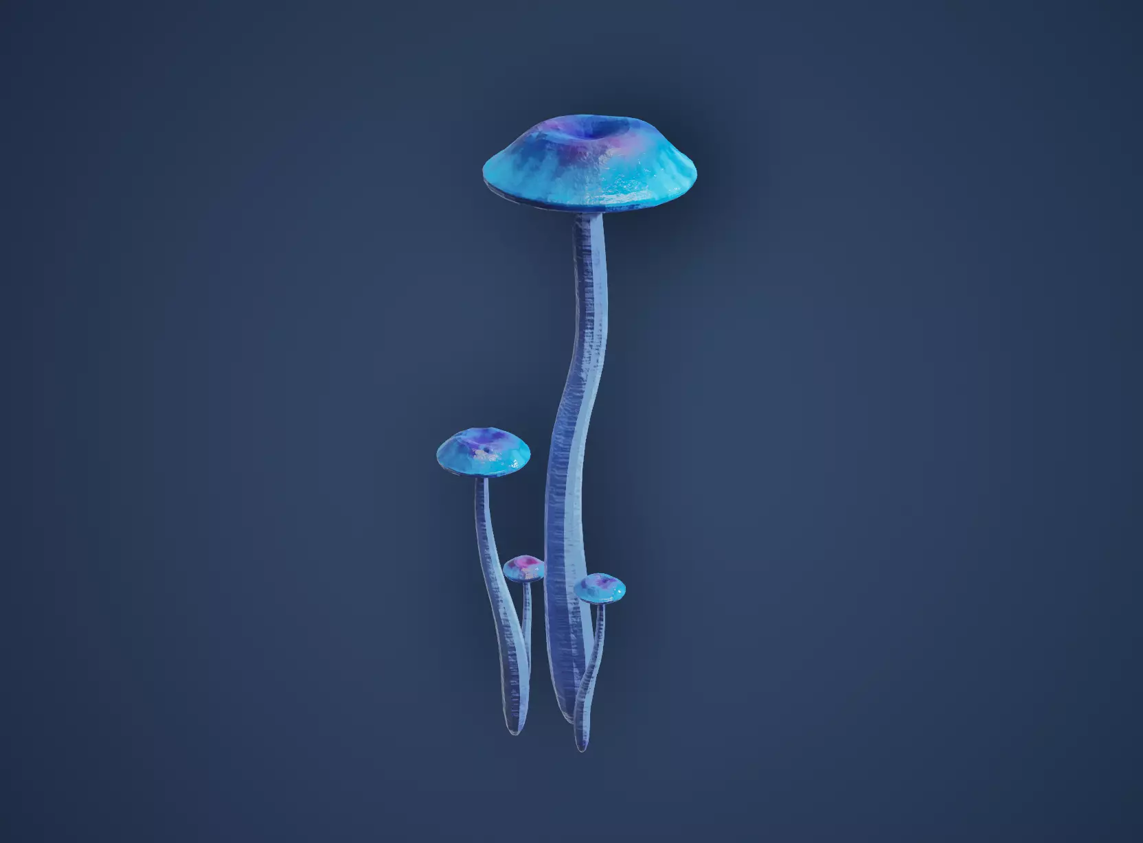 Game-Ready Stylized Fantasy Mushrooms Low-poly 3D model_6