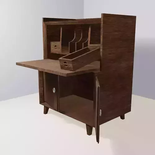 Modern Wooden Secretary Desk with Rigging