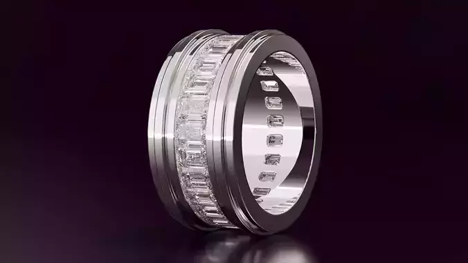 Channel Set Emerald Eternity Ring N04 3725CT EU54 3D print model