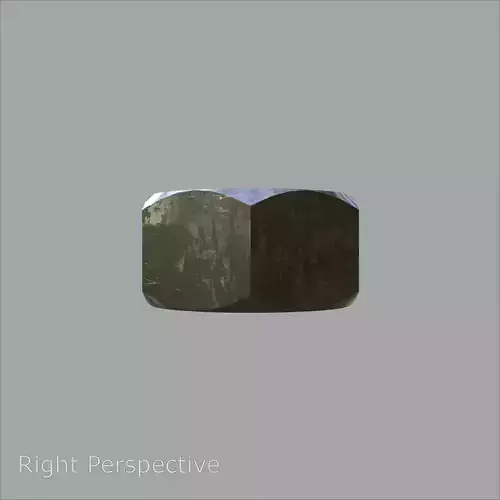 Steel Stained M8 Hex Nut with PBR 4K Textures 3D model 5