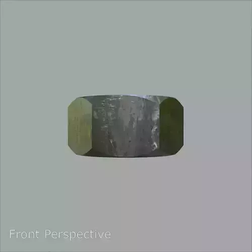 Steel Stained M8 Hex Nut with PBR 4K Textures 3D model 2