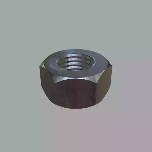 Steel Stained M8 Hex Nut with PBR 4K Textures