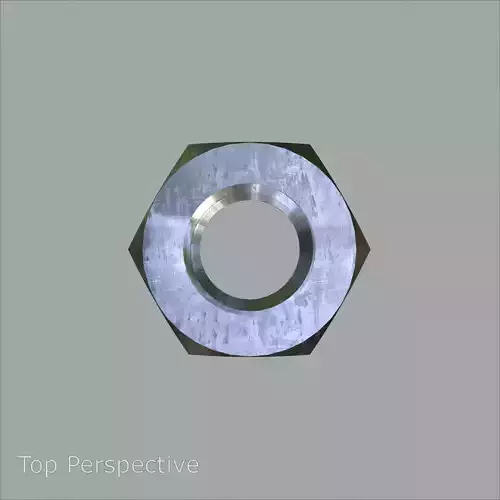 Steel Stained M8 Hex Nut with PBR 4K Textures 3D model 7