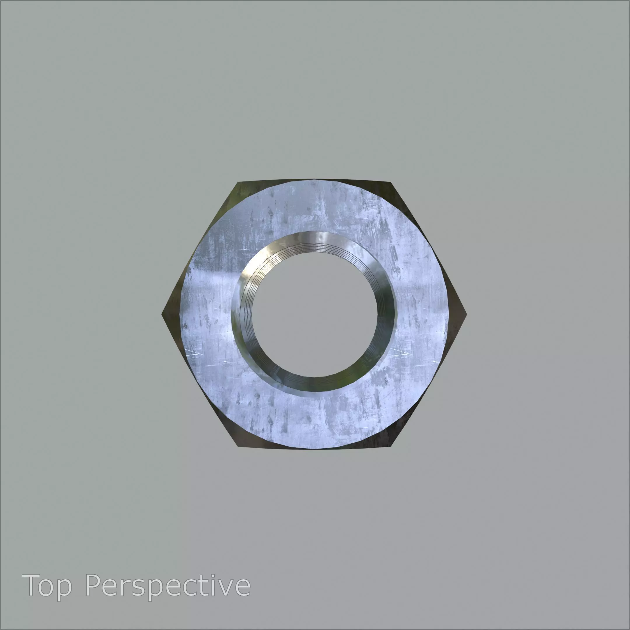 Steel Stained M8 Hex Nut with PBR 4K Textures 3D model_6
