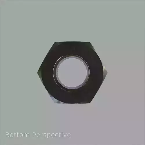 Steel Stained M8 Hex Nut with PBR 4K Textures 3D model 6