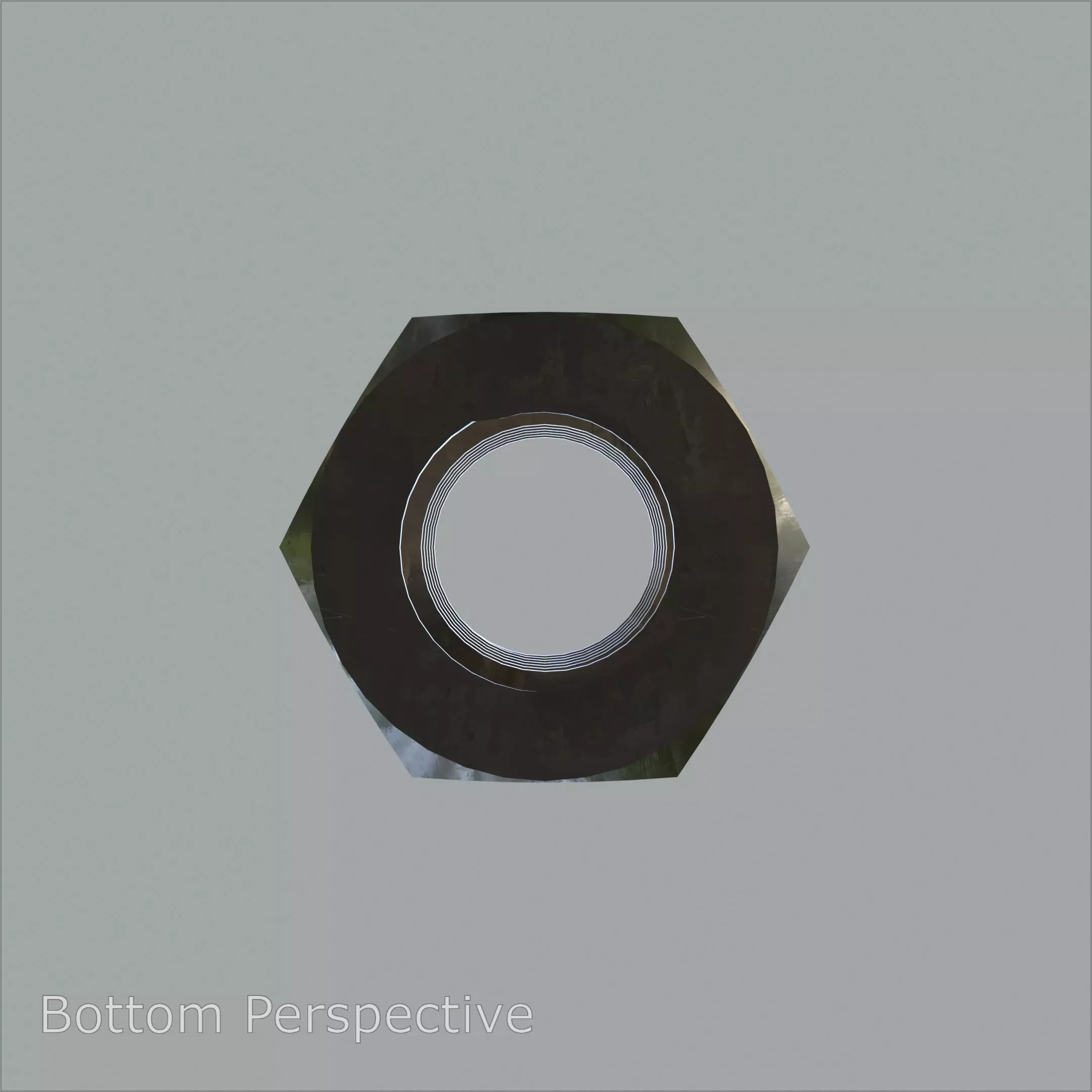 Steel Stained M8 Hex Nut with PBR 4K Textures 3D model_5