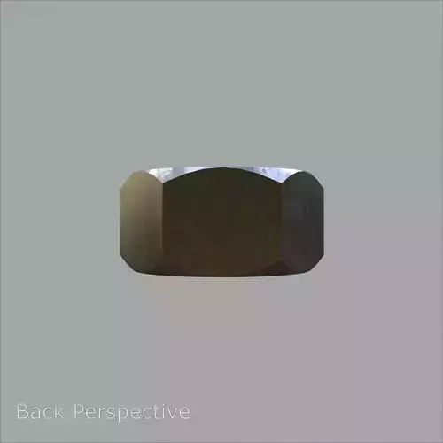 Steel Stained M8 Hex Nut with PBR 4K Textures 3D model 3
