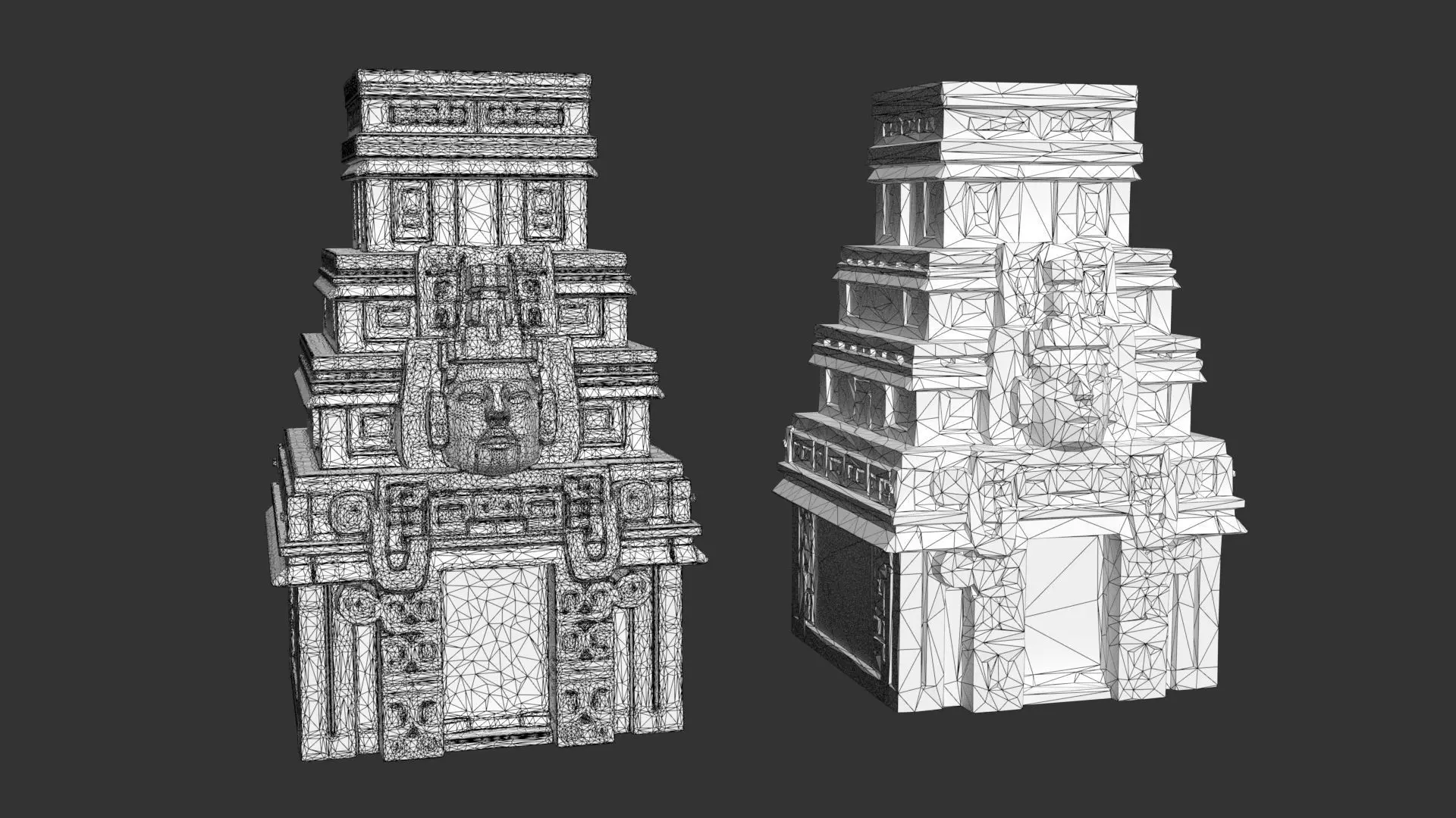 9 Ancient Mayan Temple Towers 3D Asset Pack 250814 Low-poly 3D model_24