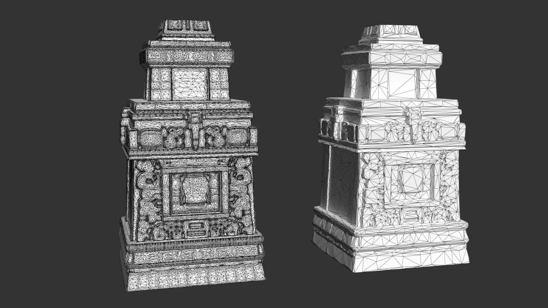 9 Ancient Mayan Temple Towers 3D Asset Pack 250814 Low-poly 3D model_22