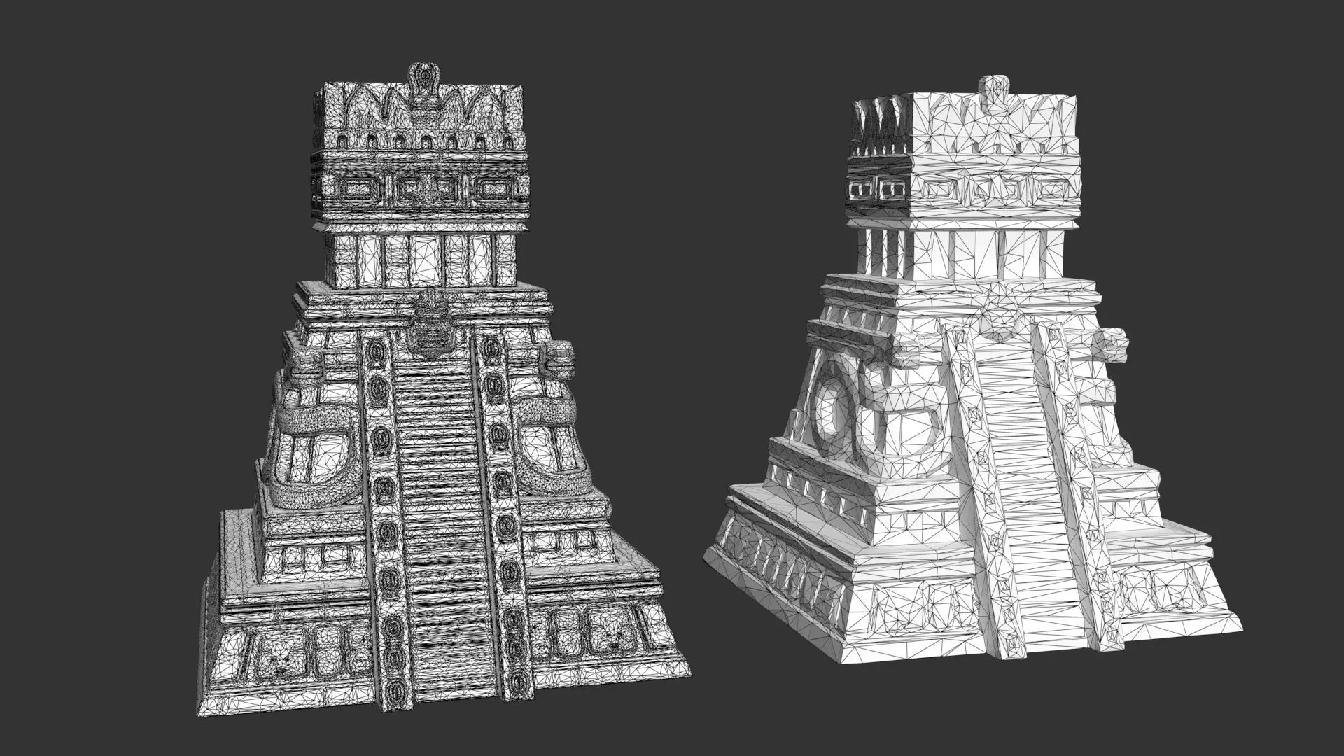 9 Ancient Mayan Temple Towers 3D Asset Pack 250814 Low-poly 3D model_28