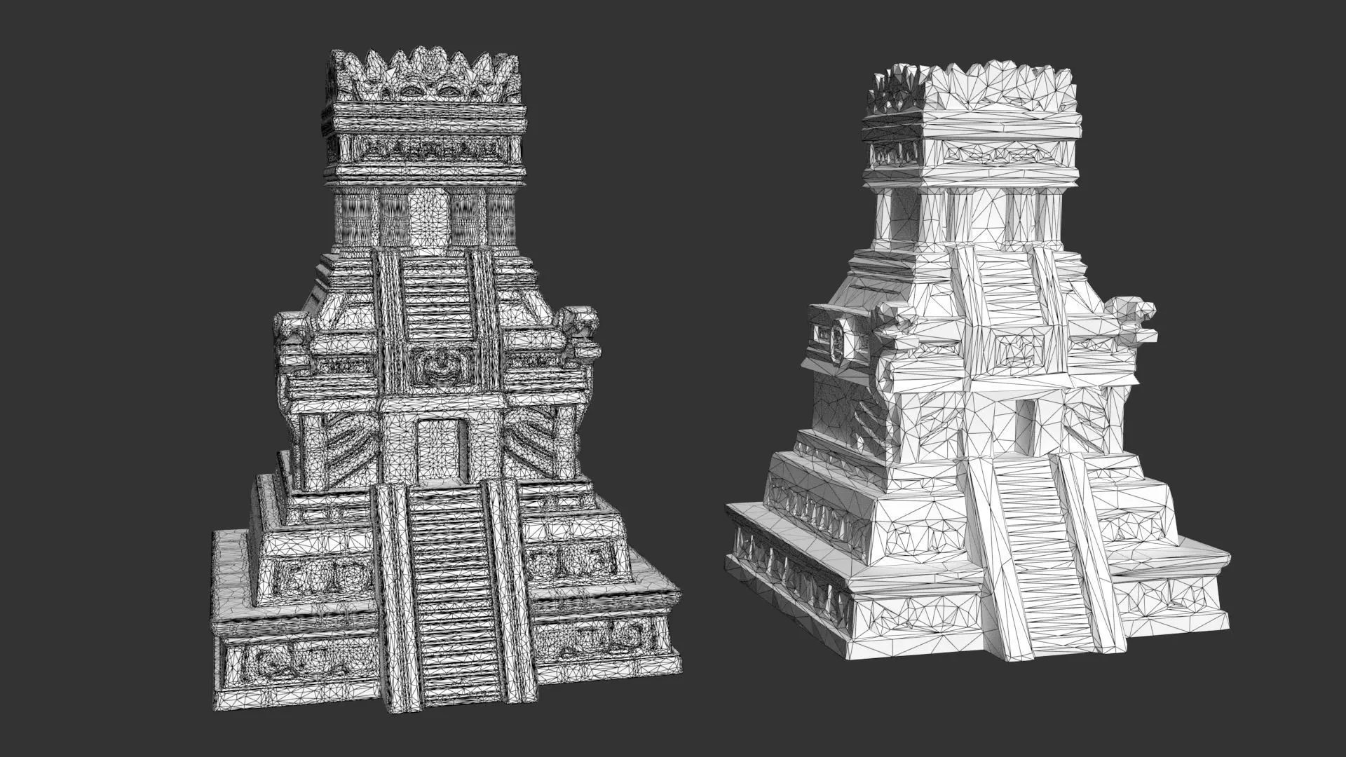 9 Ancient Mayan Temple Towers 3D Asset Pack 250814 Low-poly 3D model_25