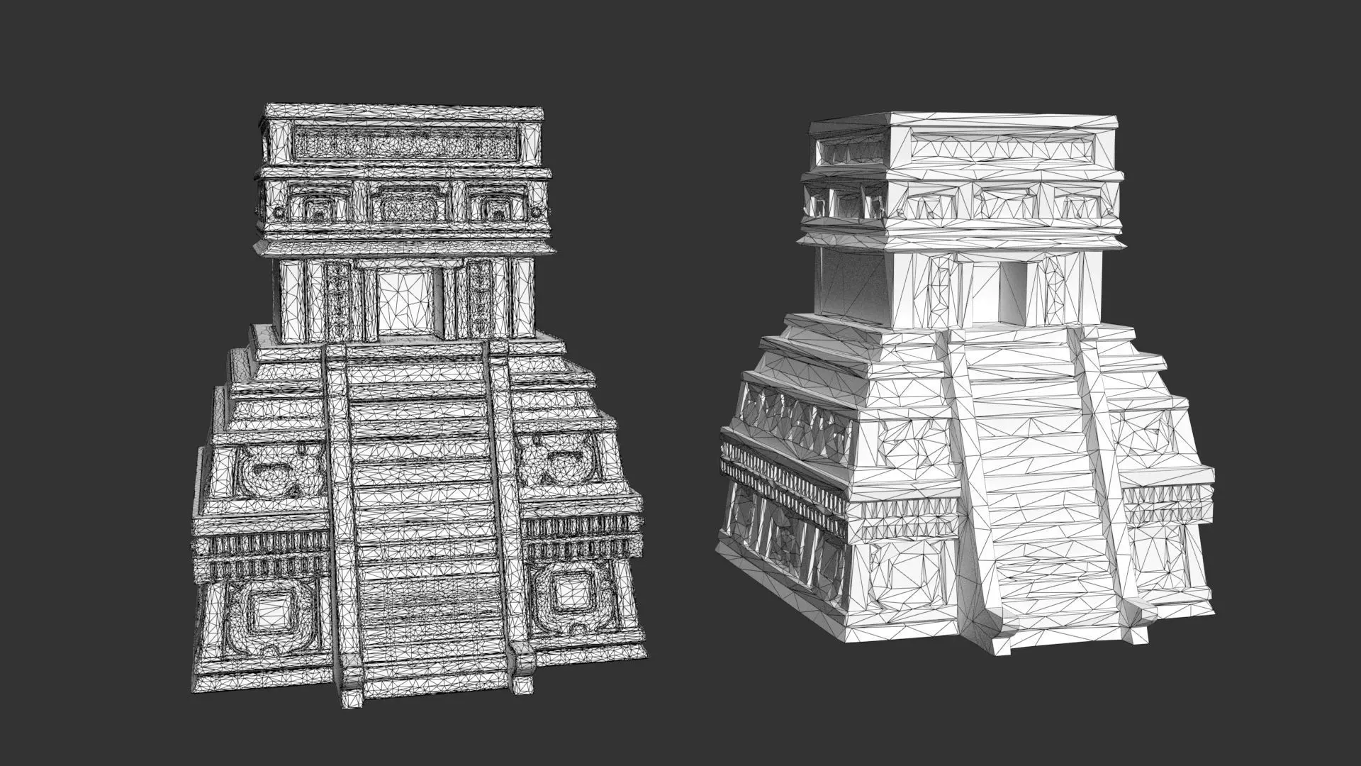 9 Ancient Mayan Temple Towers 3D Asset Pack 250814 Low-poly 3D model_23