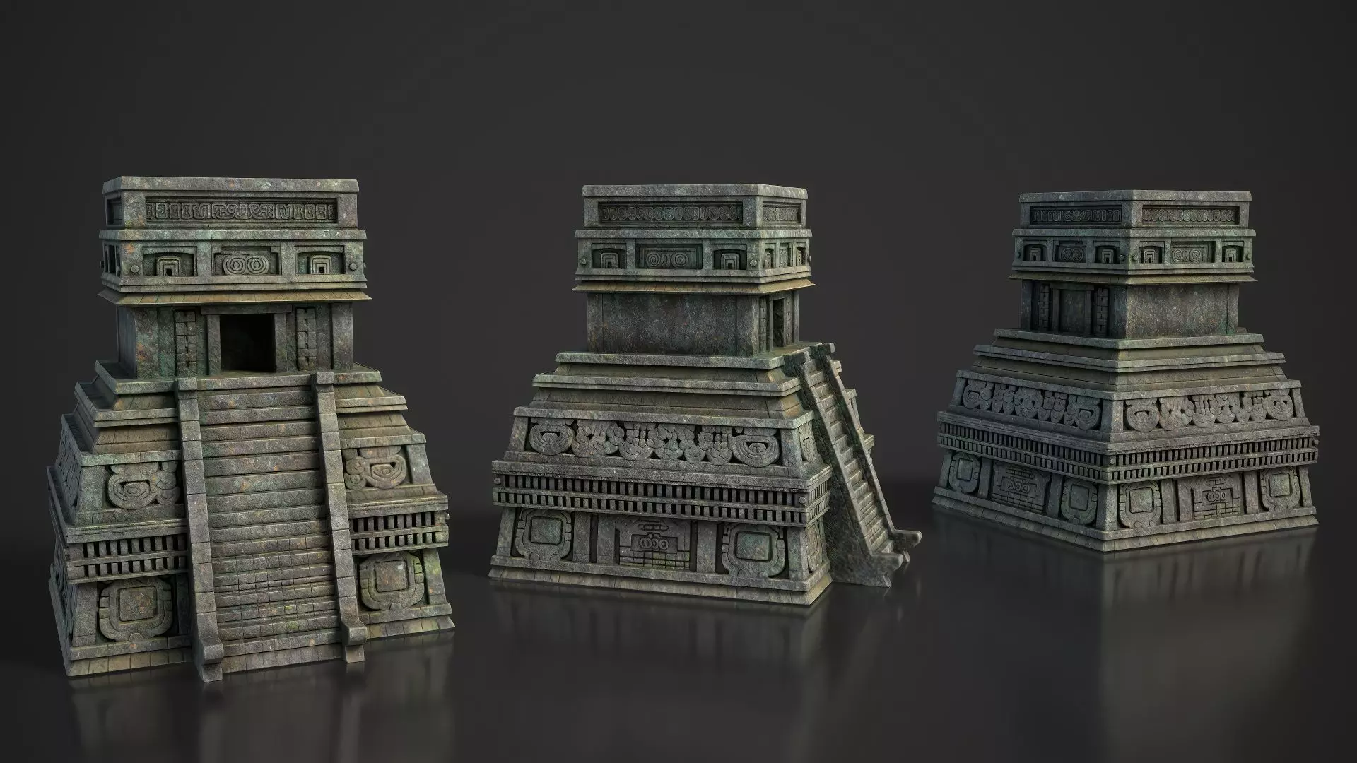 9 Ancient Mayan Temple Towers 3D Asset Pack 250814 Low-poly 3D model_9