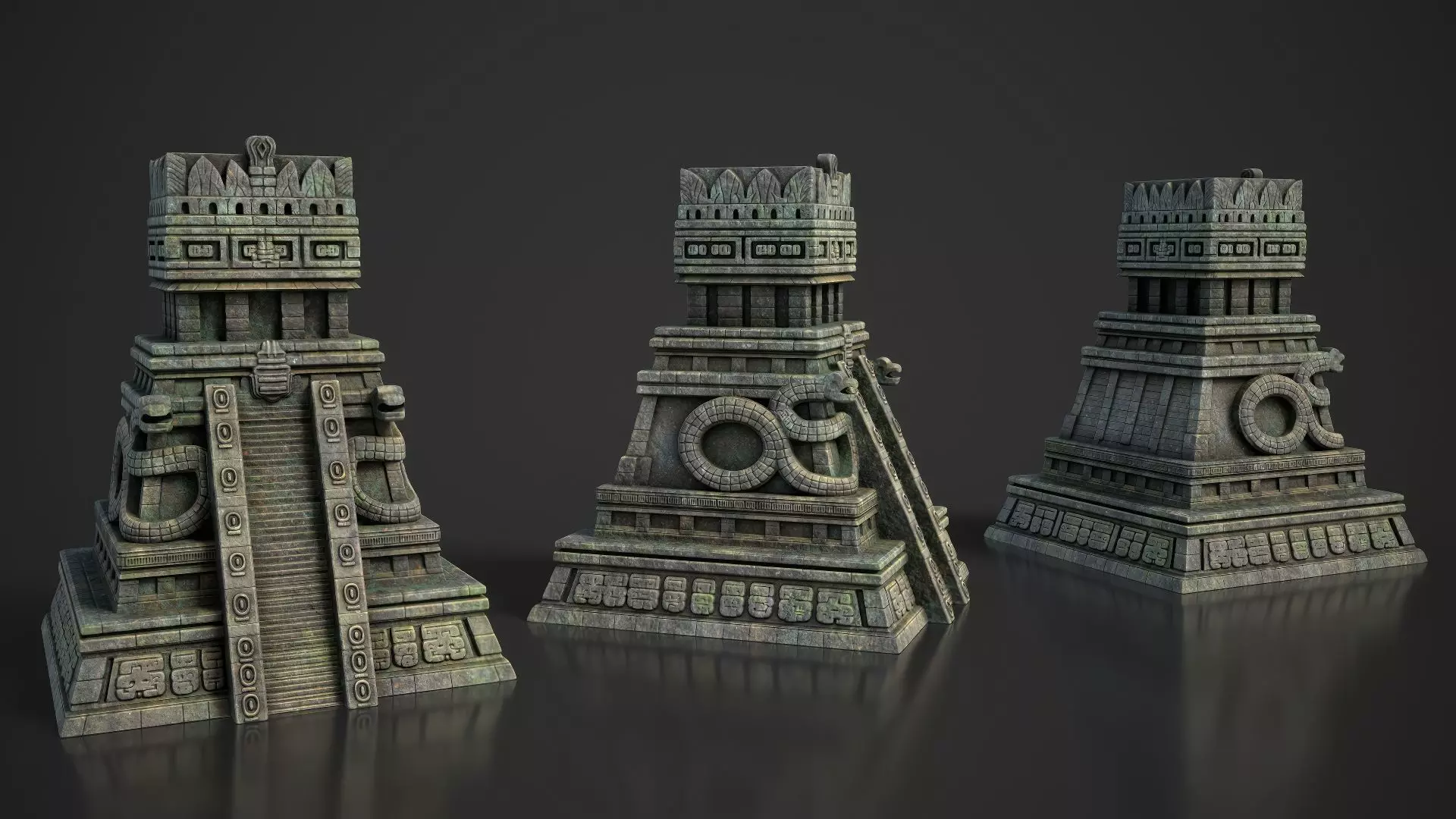 9 Ancient Mayan Temple Towers 3D Asset Pack 250814 Low-poly 3D model_19