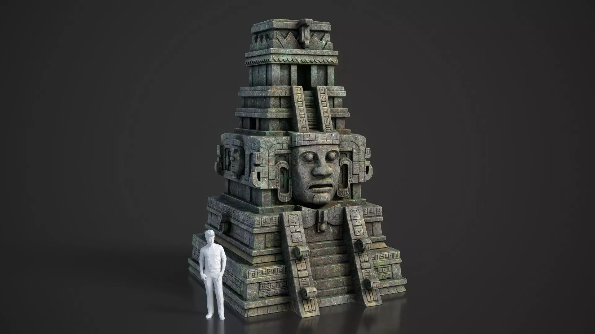 9 Ancient Mayan Temple Towers 3D Asset Pack 250814 Low-poly 3D model_4