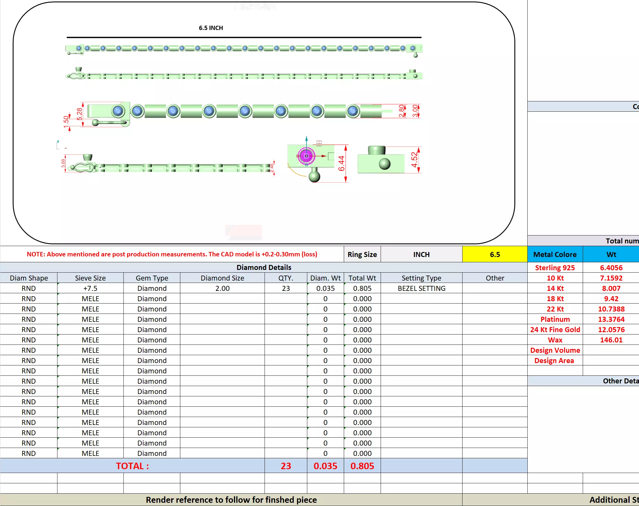 Round Cut Diamond Mens Bracelet 3DM STL Files with Video 3D print model_13