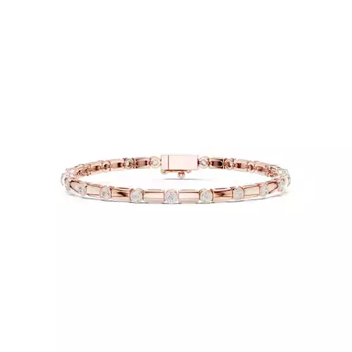 Round Cut Diamond Mens Bracelet 3DM STL Files with Video 3D print model