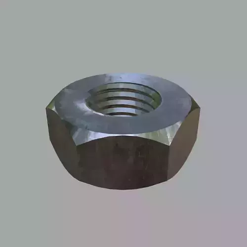Steel Stained M10 Hex Nut with PBR 4K Textures