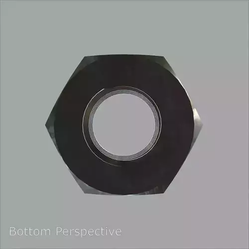 Steel Stained M10 Hex Nut with PBR 4K Textures 3D model 6