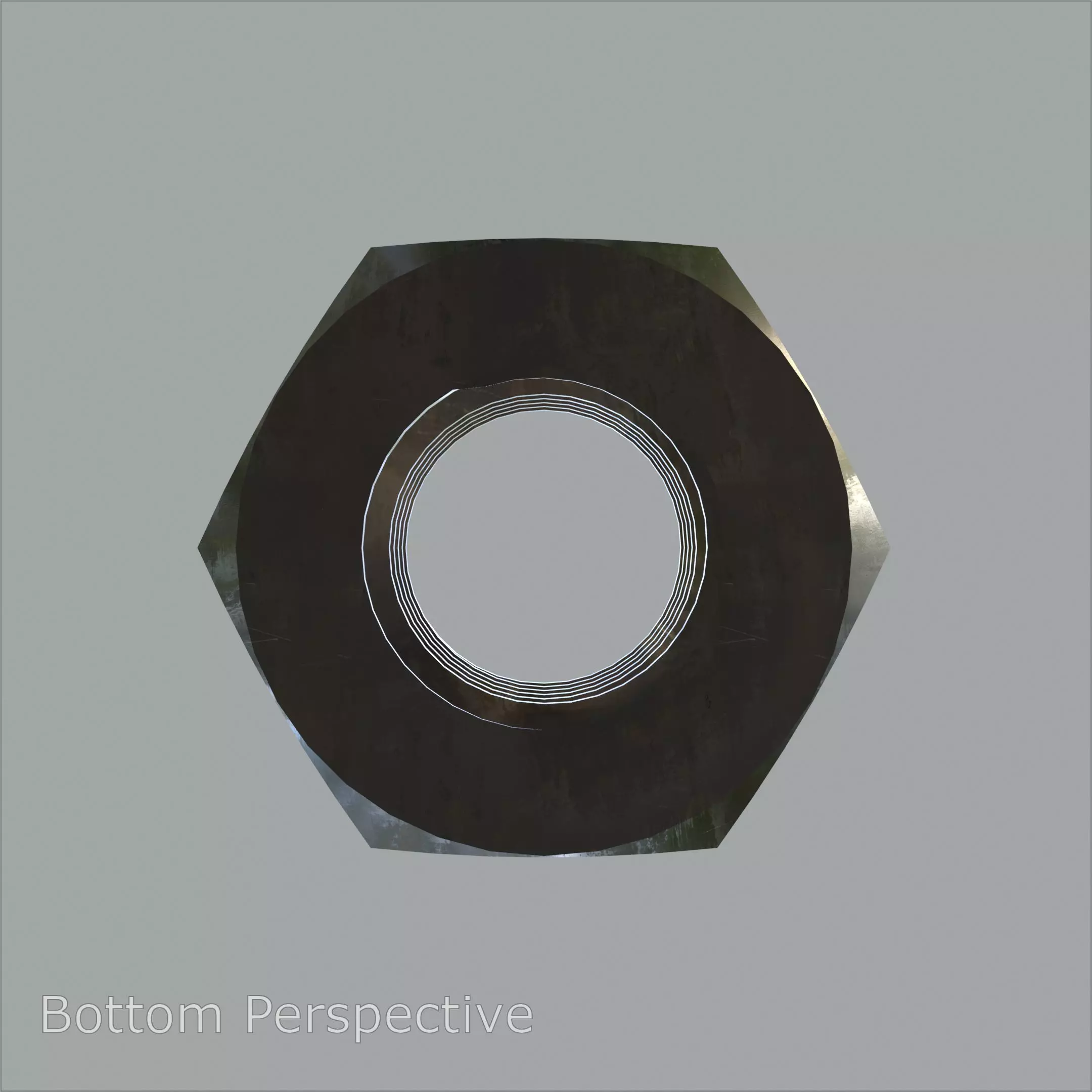 Steel Stained M10 Hex Nut with PBR 4K Textures 3D model_5