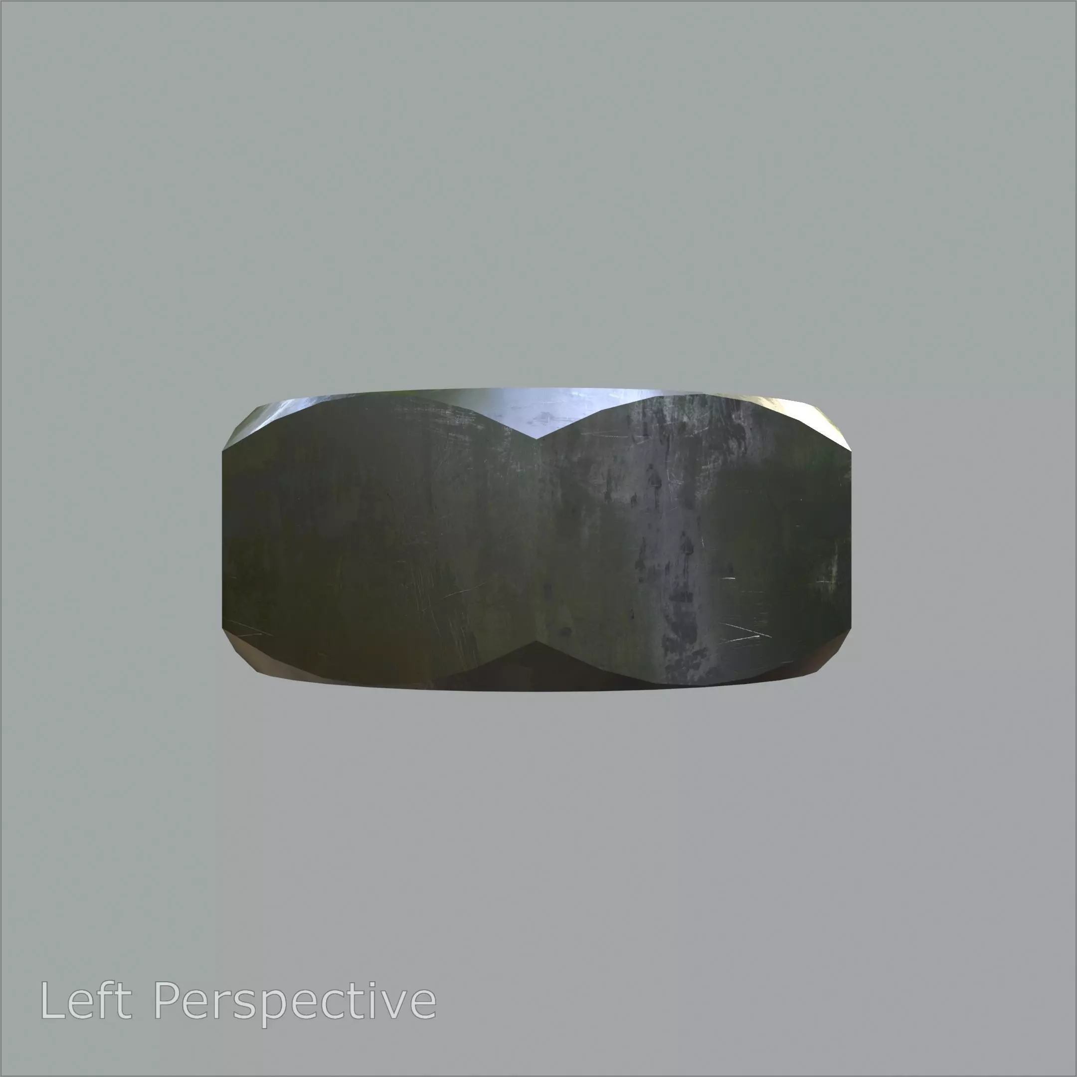 Steel Stained M10 Hex Nut with PBR 4K Textures 3D model_3