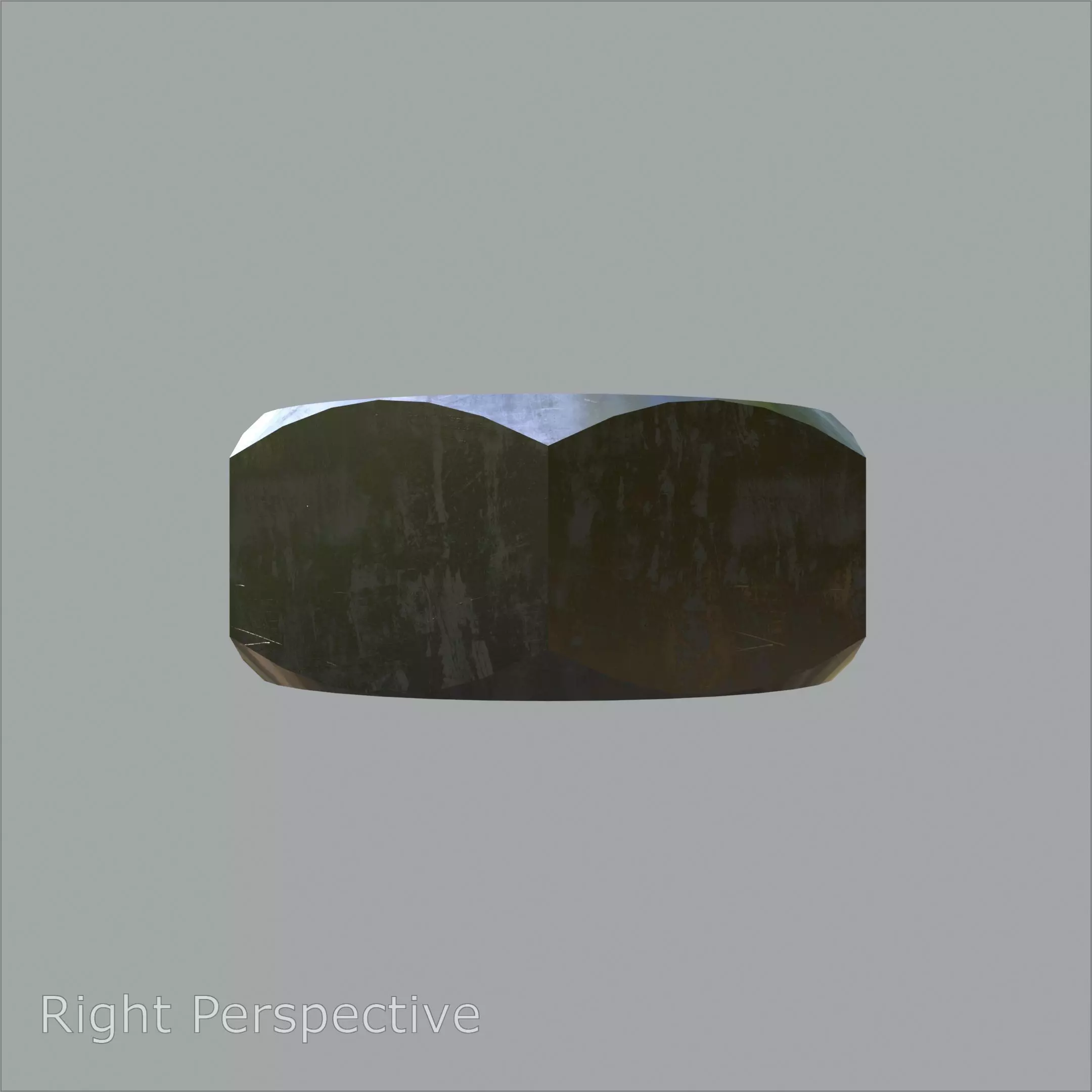 Steel Stained M10 Hex Nut with PBR 4K Textures 3D model_4