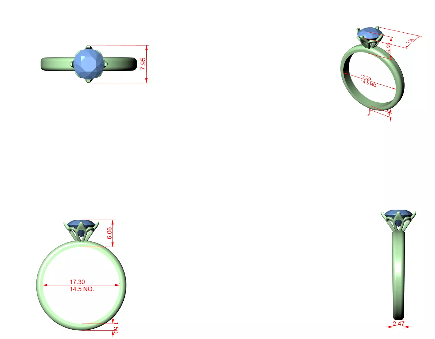 Solitaire Ring 3dm stl renders animation videos details 3D print model_6