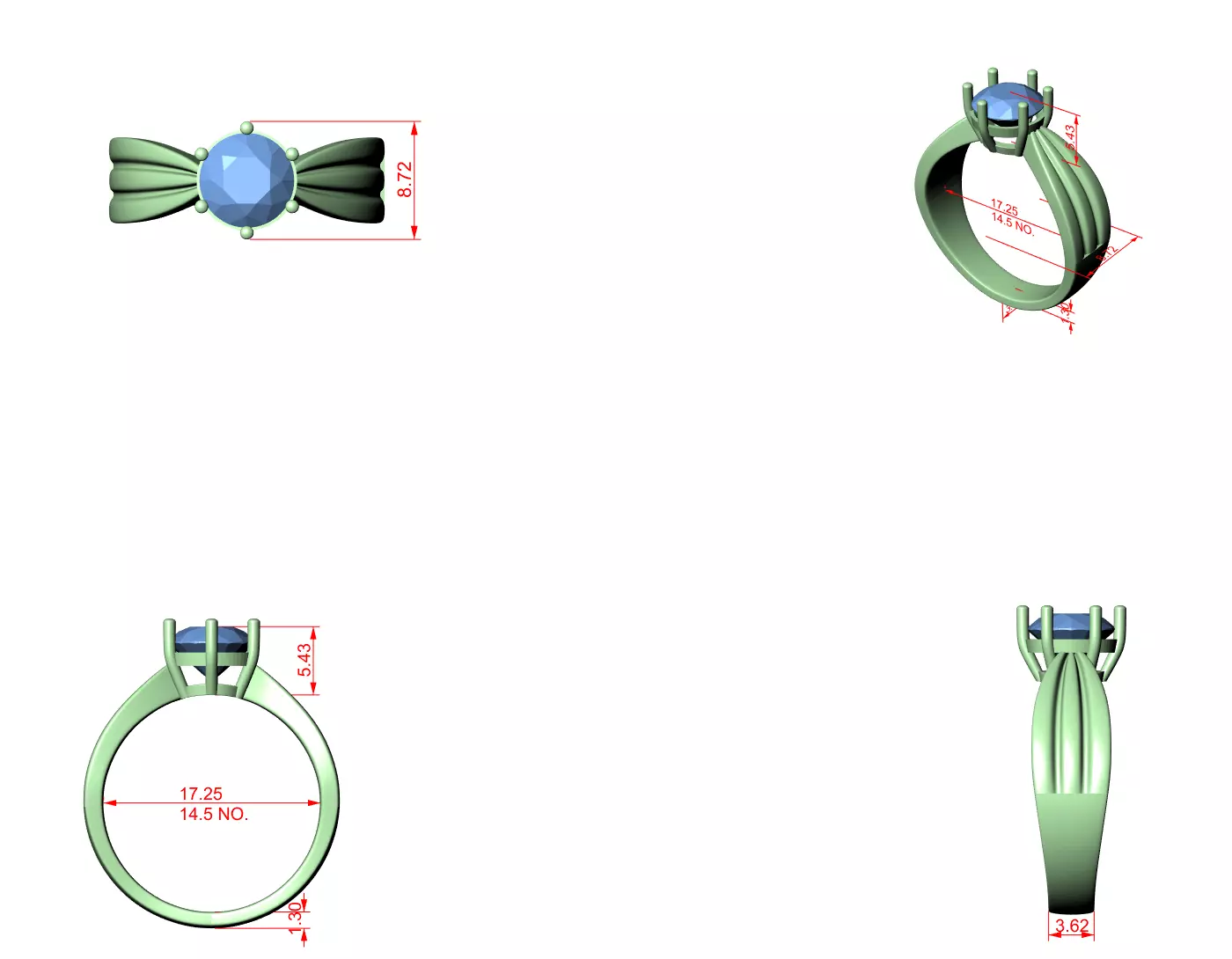 Mono Solitaire Ring 3dm stl renders animation videos details 3D print model_7