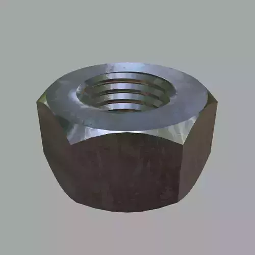 Steel Stained M12 Hex Nut with PBR 4K Textures