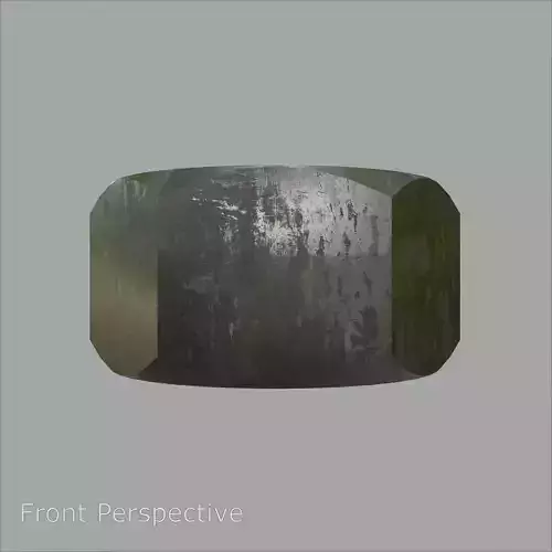 Steel Stained M12 Hex Nut with PBR 4K Textures 3D model 2