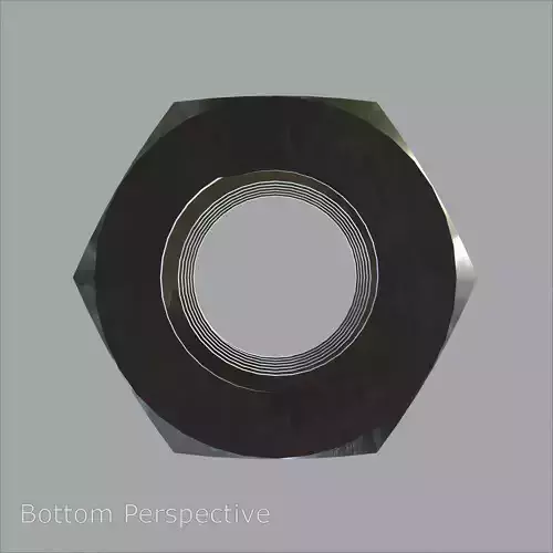 Steel Stained M12 Hex Nut with PBR 4K Textures 3D model 6