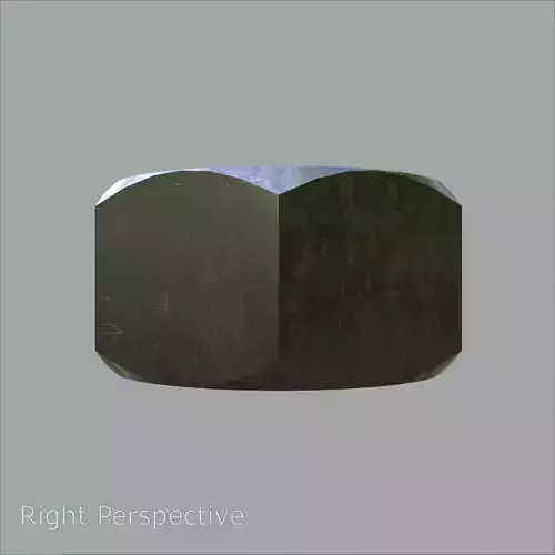 Steel Stained M12 Hex Nut with PBR 4K Textures 3D model 5